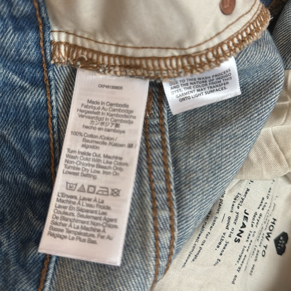 Madewell Blue Distressed Jean Shorts Relaxed Fit in Size 33 - Picture 7 of 10